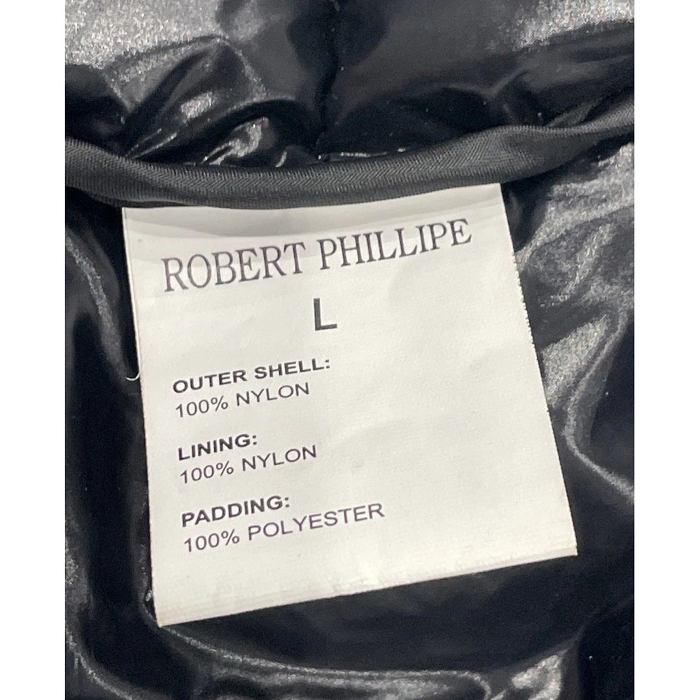 Robert Phillips EST. 1988 Authentic Manufactured Black/Blue Puffer Jacket Mens L - Picture 3 of 9